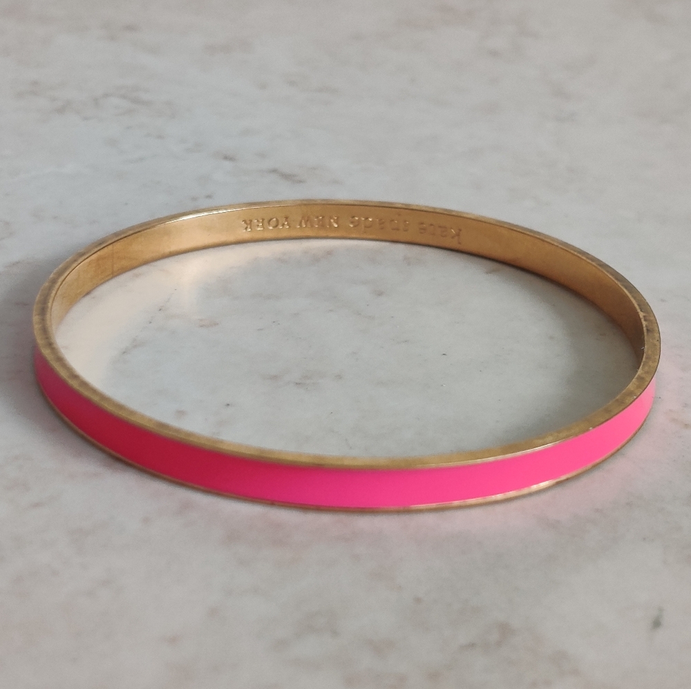 Kate Spade Hot Pink and Gold Bangle Bracelet - Picture 3 of 12